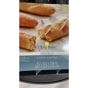 Ultra bake loaf pan 3 cavity  15.2 x 10.2 x 0.96 inches